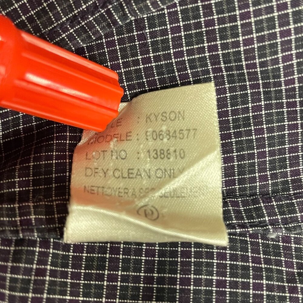 Theory Kyson Micro Checked Button Down Cotton Dre… - image 6